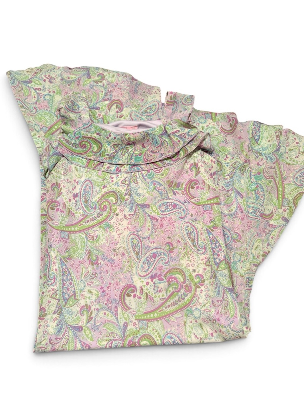 Vintage Jessie Girl Paisley Ruffle Neck Maxi Dress